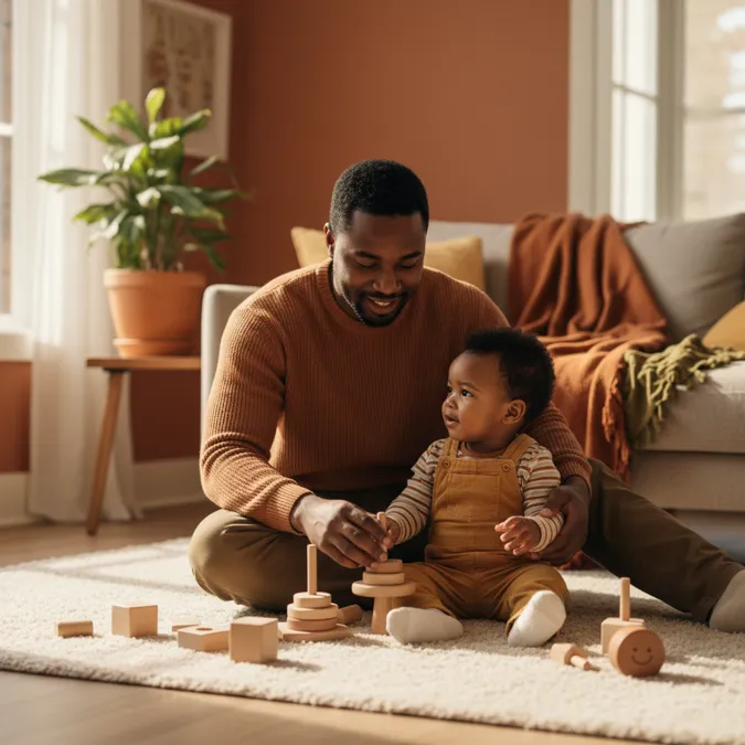 Father playing with child